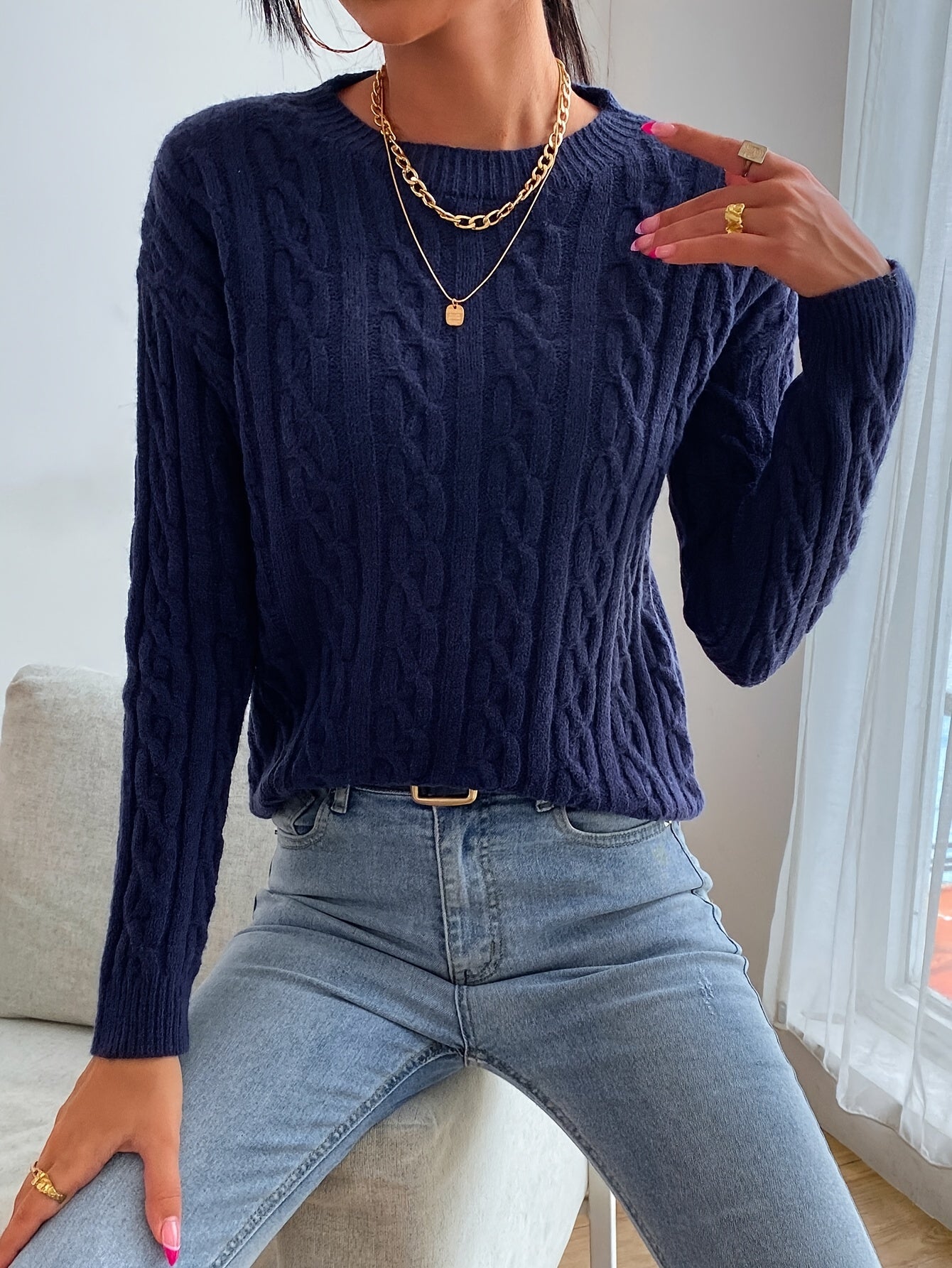 Sovolo™ | Cable Knit Sweater