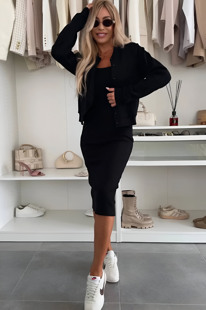 Manon™ | Comfortabele Midi Jurk & Vest