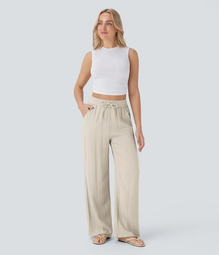 Sophie | Comfortabele & Luchtige Linnen Broek met Elegante Pijpen