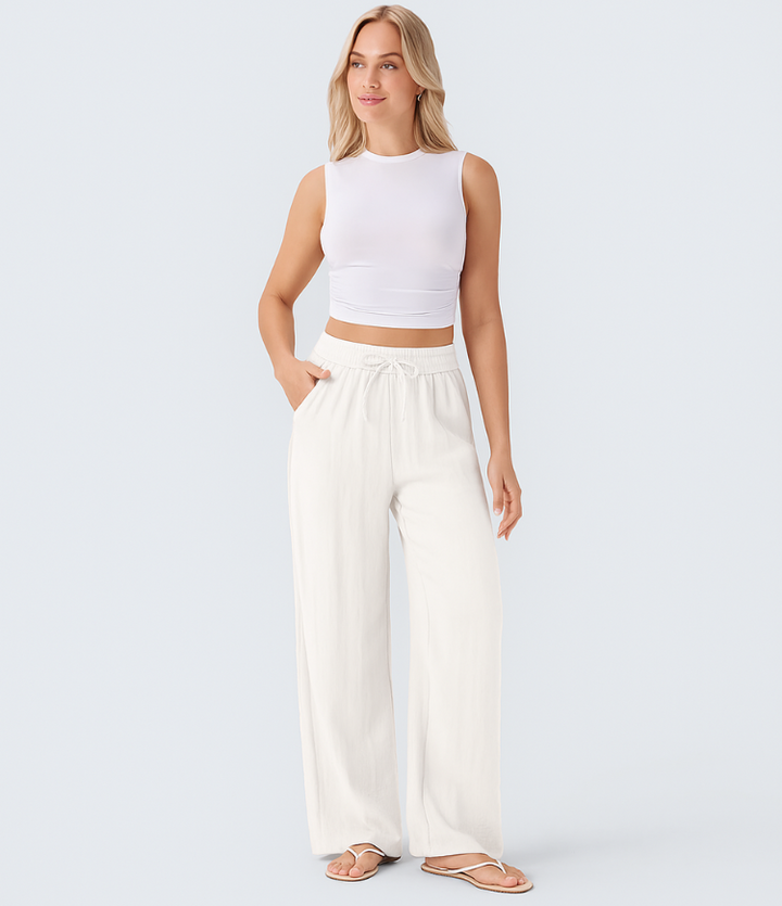 Sophie | Comfortabele & Luchtige Linnen Broek met Elegante Pijpen