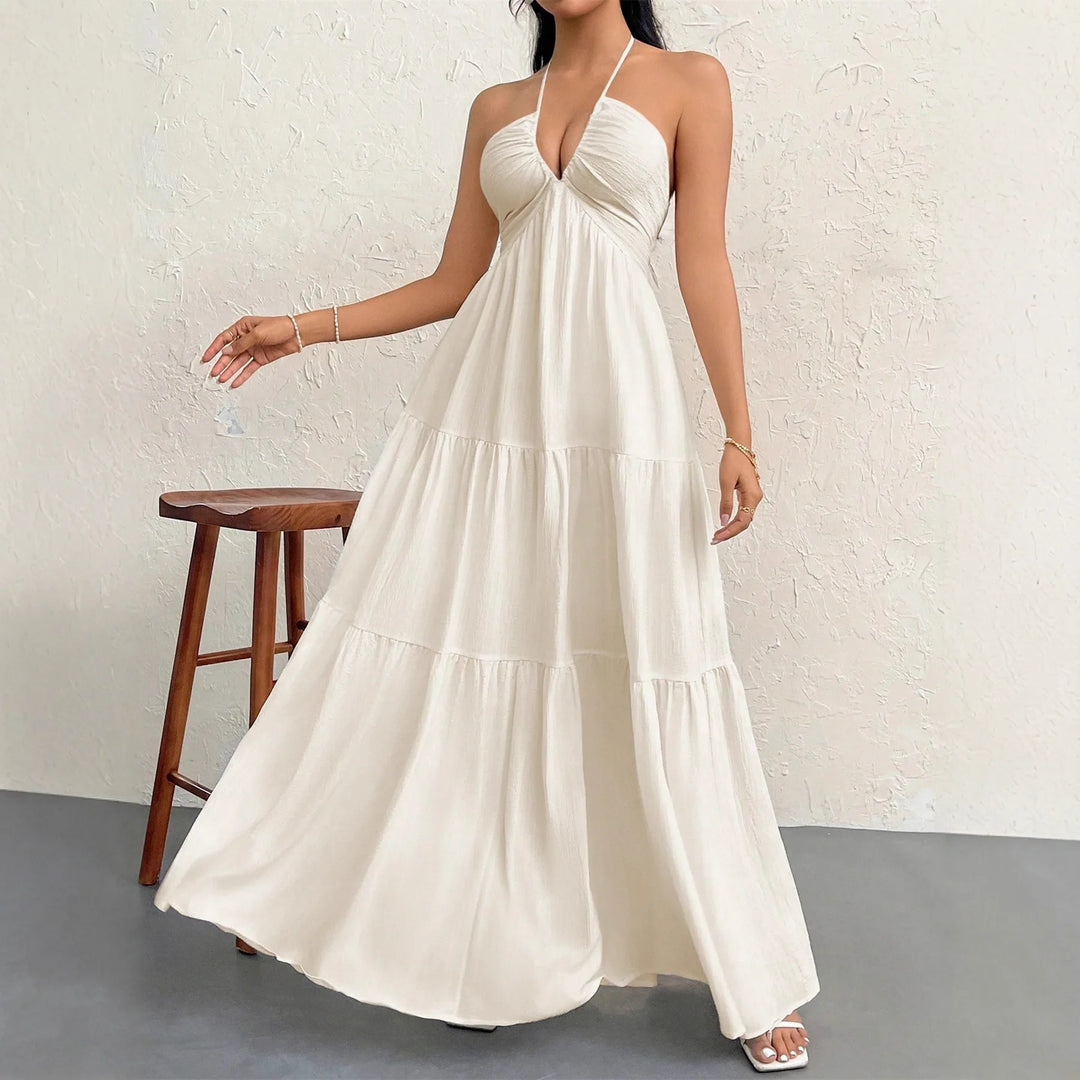 Sovolo™ | Backless Summer Maxi Dress – Elegant, Luchtig & Moeiteloos Vrouwelijk