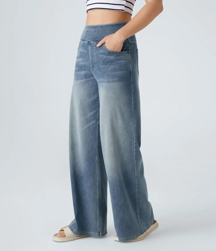 Sovolo™ | Elastische broek met hoge taille
