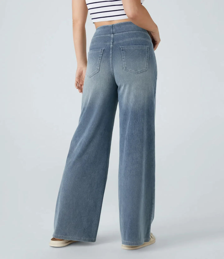 Sovolo™ | Elastische broek met hoge taille