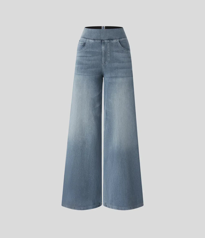 Sovolo™ | Elastische broek met hoge taille