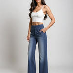 Sovolo™ | Elastische broek met hoge taille