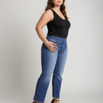 Sovolo™ | Elastische broek met hoge taille